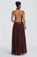 Fioreclo Rosaline Maxi Dress in Plum Brown