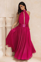 Fioreclo Rosaline Maxi Dress in Raspberry