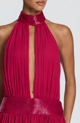 Fioreclo Rosaline Maxi Dress in Raspberry