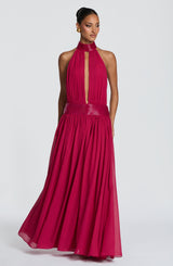 Fioreclo Rosaline Maxi Dress in Raspberry