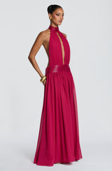 Fioreclo Rosaline Maxi Dress in Raspberry