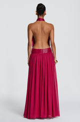 Fioreclo Rosaline Maxi Dress in Raspberry