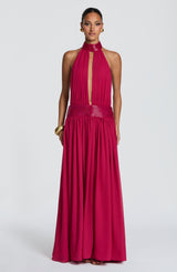 Fioreclo Rosaline Maxi Dress in Raspberry