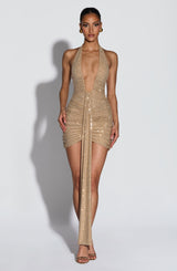 Fioreclo Rosella Mini Dress in Gold Sparkle