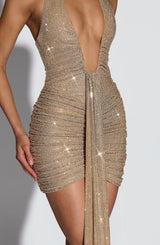 Fioreclo Rosella Mini Dress in Gold Sparkle
