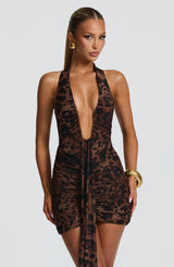 Fioreclo Rosella Mini Dress in Leopard Print
