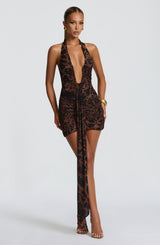 Fioreclo Rosella Mini Dress in Leopard Print