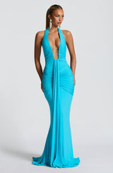 Fioreclo Rosetti Maxi Dress in Aqua