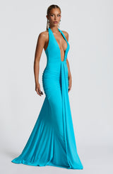 Fioreclo Rosetti Maxi Dress in Aqua