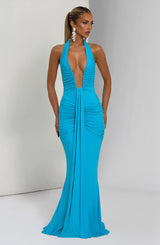 Fioreclo Rosetti Maxi Dress in Aqua