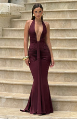 Fioreclo Rosetti Maxi Dress in Cherry Lacquer