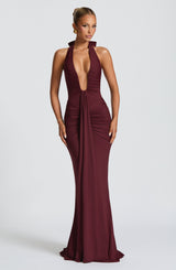 Fioreclo Rosetti Maxi Dress in Cherry Lacquer