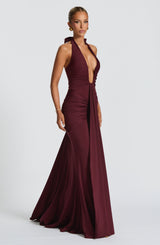 Fioreclo Rosetti Maxi Dress in Cherry Lacquer