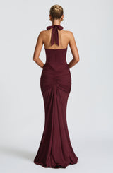 Fioreclo Rosetti Maxi Dress in Cherry Lacquer
