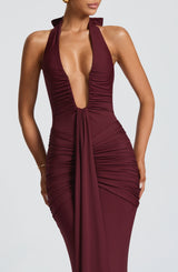 Fioreclo Rosetti Maxi Dress in Cherry Lacquer