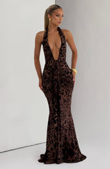Fioreclo Rosetti Maxi Dress in Leopard Print