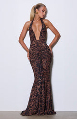 Fioreclo Rosetti Maxi Dress in Leopard Print