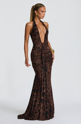 Fioreclo Rosetti Maxi Dress in Leopard Print