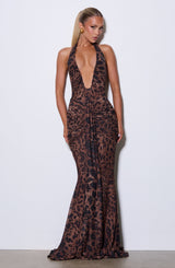 Fioreclo Rosetti Maxi Dress in Leopard Print