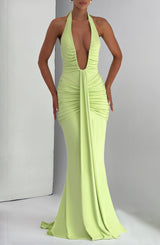 Fioreclo Rosetti Maxi Dress in Lime