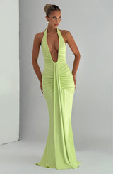 Fioreclo Rosetti Maxi Dress in Lime