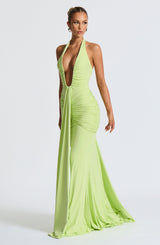 Fioreclo Rosetti Maxi Dress in Lime