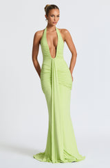 Fioreclo Rosetti Maxi Dress in Lime