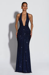 Fioreclo Rosetti Maxi Dress in Navy Sparkle