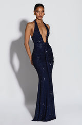 Fioreclo Rosetti Maxi Dress in Navy Sparkle