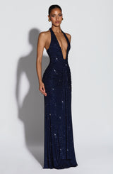 Fioreclo Rosetti Maxi Dress in Navy Sparkle