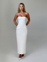 Fioreclo Roxelle Midaxi Dress in Ivory