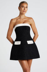 Fioreclo Sabelle Mini Dress in Black/White
