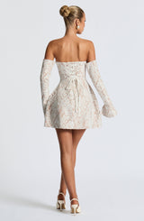 Fioreclo Sabine Mini Dress in Ivory