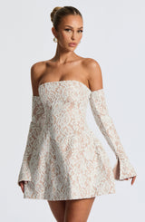 Fioreclo Sabine Mini Dress in Ivory