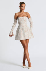 Fioreclo Sabine Mini Dress in Ivory