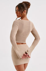 Fioreclo Sabria Mini Skirt in Beige