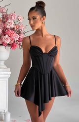 Fioreclo Saffrona Playsuit in Black