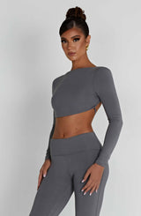 Fioreclo Sahrelle Top in Charcoal