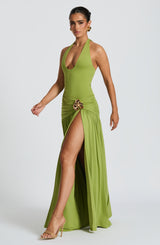 Fioreclo Sairina Maxi Skirt in Olive
