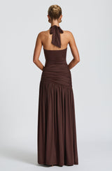 Fioreclo Sairina Maxi Skirt in Plum Brown