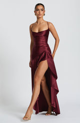Fioreclo Samara Maxi Dress in Cherry Lacquer