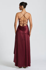 Fioreclo Samara Maxi Dress in Cherry Lacquer