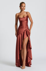 Fioreclo Samara Maxi Dress in Rust
