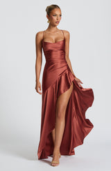 Fioreclo Samara Maxi Dress in Rust