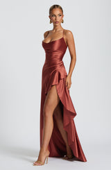 Fioreclo Samara Maxi Dress in Rust