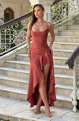 Fioreclo Samara Maxi Dress in Rust