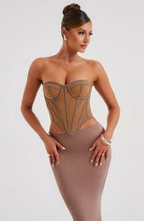 Fioreclo Santina Corset in Chocolate Nude