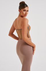 Fioreclo Santina Corset in Chocolate Nude