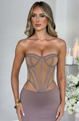 Fioreclo Santina Corset in Chocolate Nude