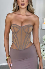 Fioreclo Santina Corset in Chocolate Nude